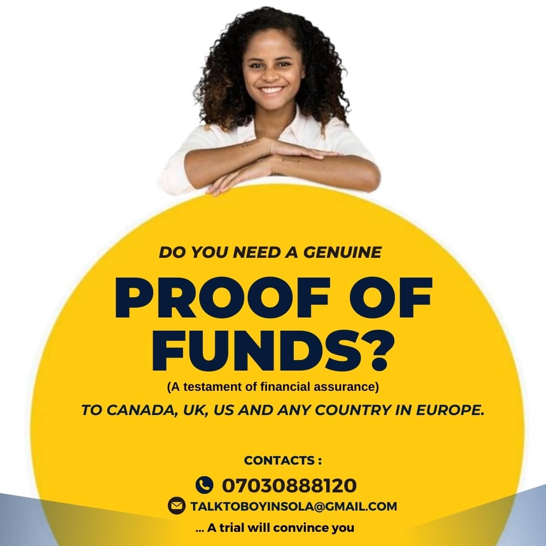GAdeboyin's tweet image. Applying to 🇨🇦 🇬🇧 🇺🇲 soon? Don’t let “Proof of Funds (POF)” stop your dreams! 💪
We help you prepare legit &amp;amp; visa-ready financial documents.
📞 07030888120 ✉️ talktoboyinsola@gmail.com
#VisaHelp #StudyAbroad #POF