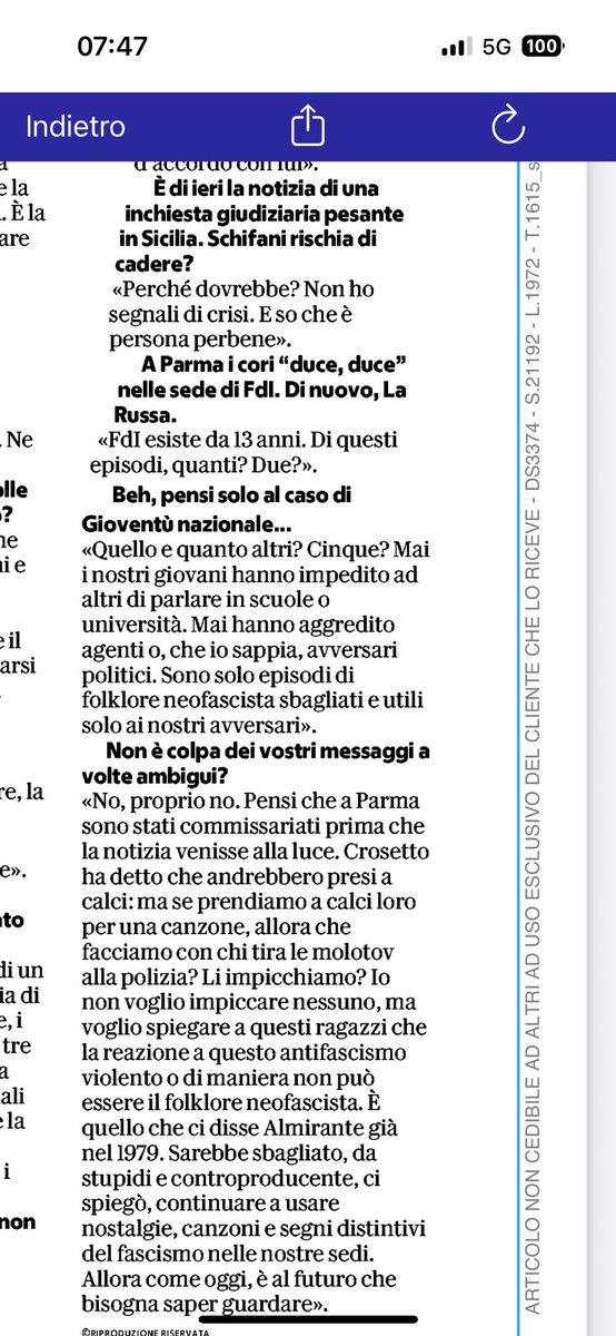 AngeloBonelli1's tweet photo. Gli assalti neofascisti alle scuole? I cori viva il Duce dalle sedi di FDI ? 
Per il presidente del Senato e' solo folklore! 
L'apologia del fascismo secondo il pensiero larussiano è diventata come la sagra del carciofo ! Le aggressioni nelle scuole spedizioni educative ? https://t.co/u5cGo8A1dk