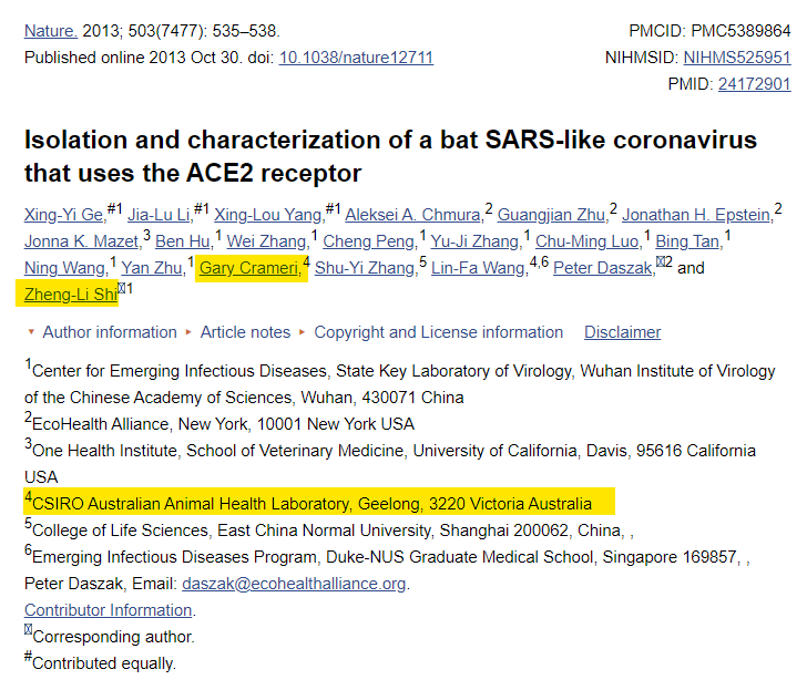 Reminder: The CSIRO Australia are up to the neck in creation of Covid-19. 
"These studies were *producing* viruses based on SARS, which to that point was one of the most lethal on earth. And they tried to make it *more* virulent.   Psycopathy." ~ Dr Ah Kahn Syed / Arkmedic 2021