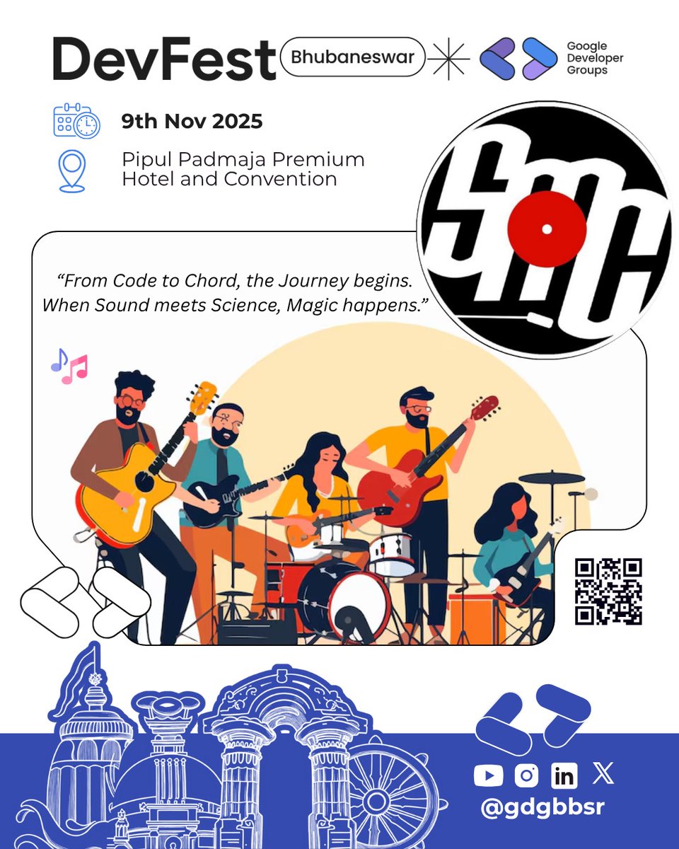 SOA Music Club is turning up the volume at DevFest Bhubaneswar 2025 with an incredible band performance — feel the rhythm, live the vibe! 🎸

📅 9th November | Pipul Padmaja Premium, Bhubaneswar
#DevFestBhubaneswar #GDGBhubaneswar #DevFest2025