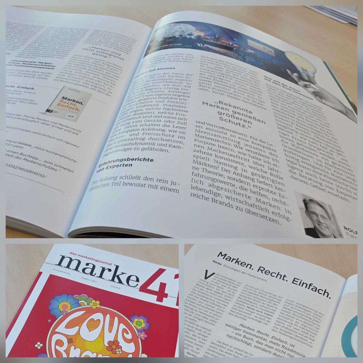 Eine vierseitige Buchbesprechung meines Buches "Marken. Recht. Einfach." in der aktuellen Ausgabe der renommierten Zeitschrift Marke41 für Markenprofis!

Vielen Dank an das Team von Marke41 und meinen Verlag Frankfurter Allgemeine Buch für die Unterstützung!