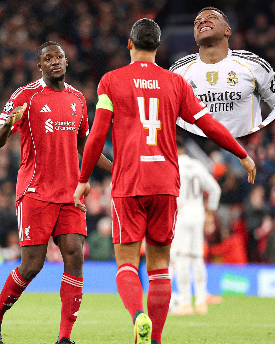 Kylian Mbappe and Vinicius Jr didn't have a single shot on target against Liverpool 👀 never walk alone