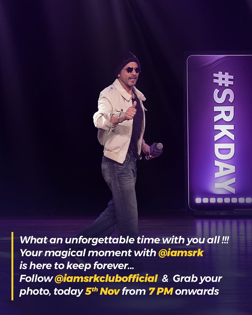 SRKUniverse's tweet image. It&apos;s Showtime! ❤️
Gear up and get ready — #SRKDay pictures drop at 7PM. 💥👑

@iamsrk @iamsrkclub 

#KING #SRKDay2025 #ShahRukhKhan #SRK #KingKhan #GlobalStar #SRKUniverse