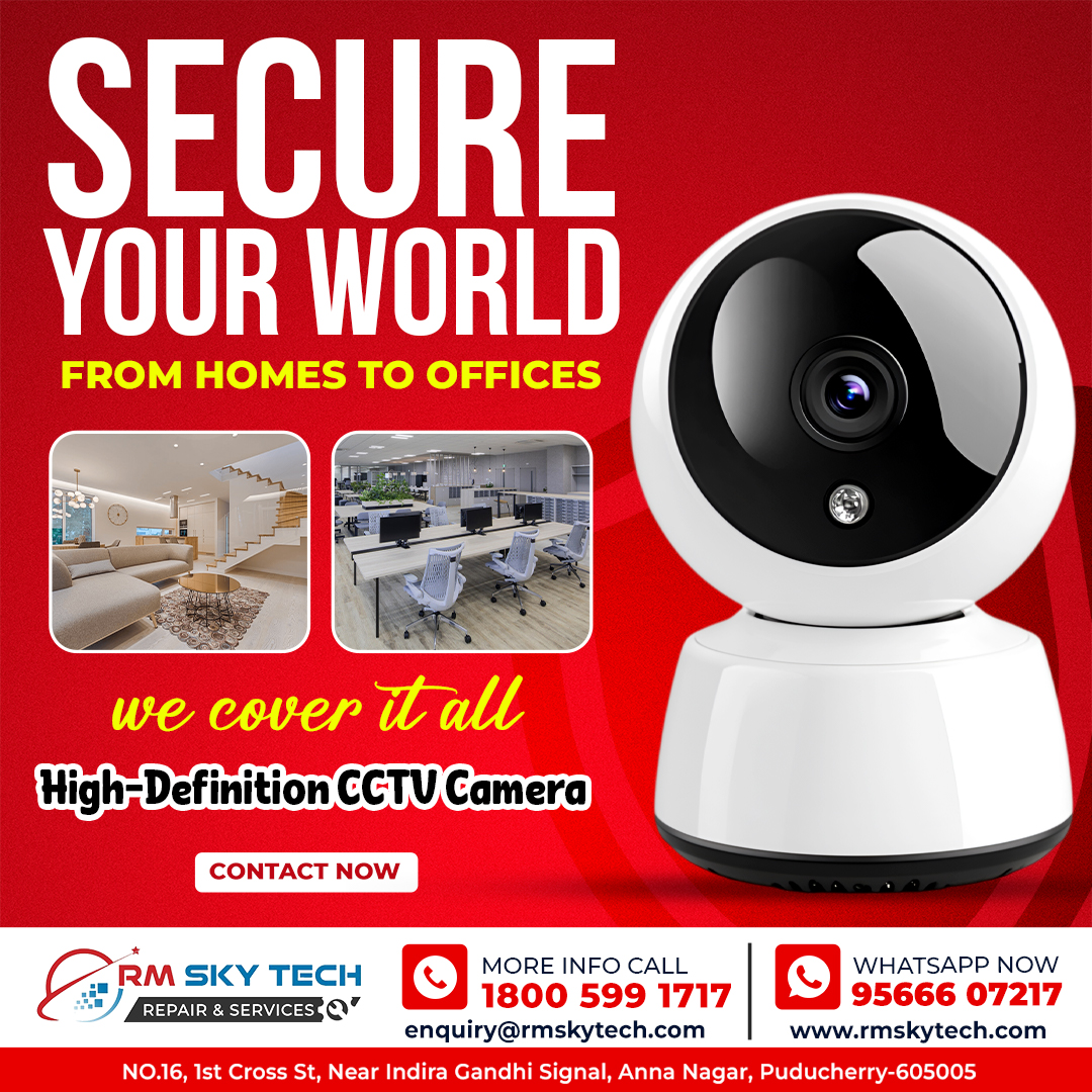 rm_repair_serv's tweet image. SECURE YOUR WORLD! 🛡️ From homes to offices, we cover it all with High-Definition CCTV Cameras. Get crystal-clear surveillance and total peace of mind, no matter your location.
#CCTV #SecuritySystem #HomeSecurity #OfficeSecurity #HDCCTV #Puducherry #Pondicherry