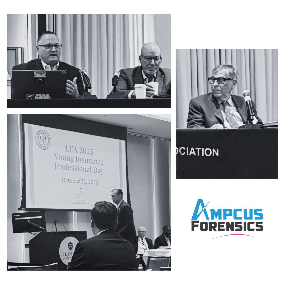 AmpcusForensics's tweet image. In the absence of communication, assumptions rule. &amp;amp; when it comes to managing claims, your phone is your best friend. 

At the recent LEA 2025 #YoungInsurance Professionals Day at @StJohnsU , one of the biggest takeaways was how collaborative communication diffuses tension.
