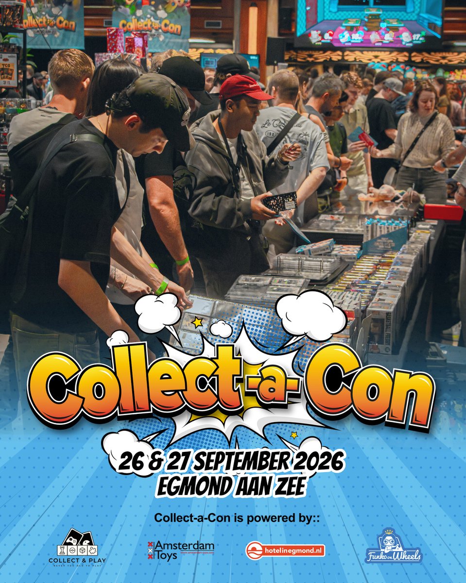 Het is bijna zover! ✨ Op 6 november om 09:00 uur start de verkoop van tickets voor Collect-a-Con 2026! – dé collectibles beurs van Nederland waar je geweest móét zijn. 

Strand, sfeer, community én collectibles… het perfecte weekend aan zee! 🌊  

📍 Locatie: Hotel Zuiderduin,