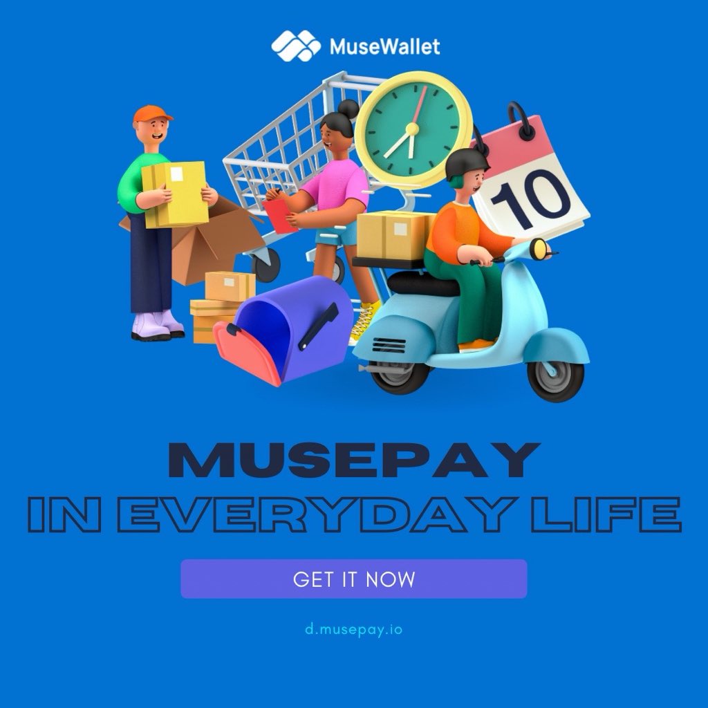 MuseWallet fits right into your everyday life 💳

From ordering coffee ☕ and receiving deliveries 📦
to splitting bills with friends or paying for your next ride 🛵 —
MuseWallet makes it all seamless.

No complicated steps. No waiting. Just tap, pay, and move. ⚡