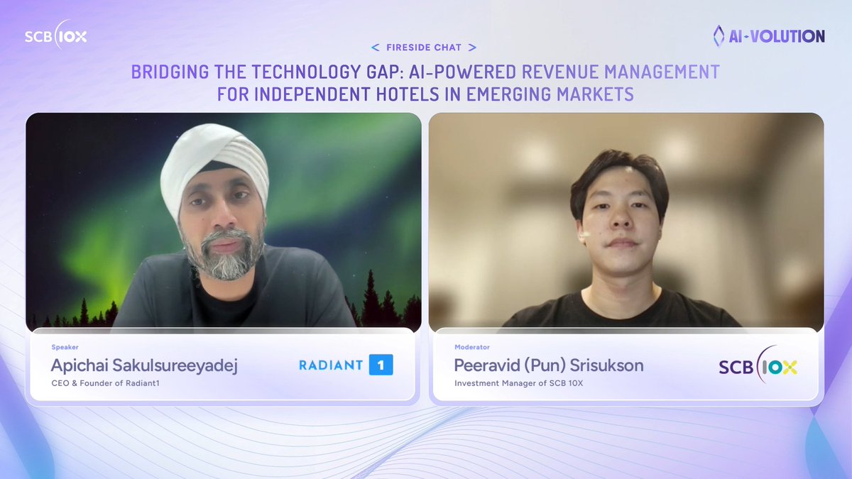 SCB10X_OFFICIAL's tweet image. Key Highlights #AIVOLUTION

Session: Bridging the Technology Gap: AI-Powered Revenue Management for Independent Hotels in Emerging Markets
Apichai Sakulsureeyadej of @Radiant1Mktg &amp;amp; Peeravid (Pun) Srisukson of @SCB10X_OFFICIAL

See thread👇