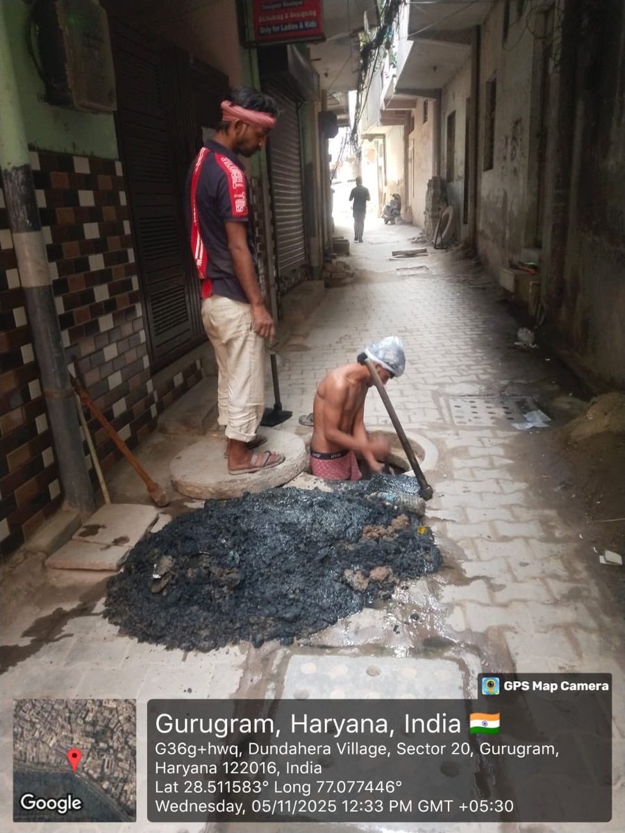 TarunRao701's tweet image. Every time someone enters a sewer with bare hands, we fail as a society.
The 2013 Act bans this inhuman practice — yet it continues.
Dignity, not death, for every worker.
#StopManualScavenging #HumanRights #Equality @CMOHaryana @MunCorpGurugram @DC_Gurugram @NayabSainiBJP