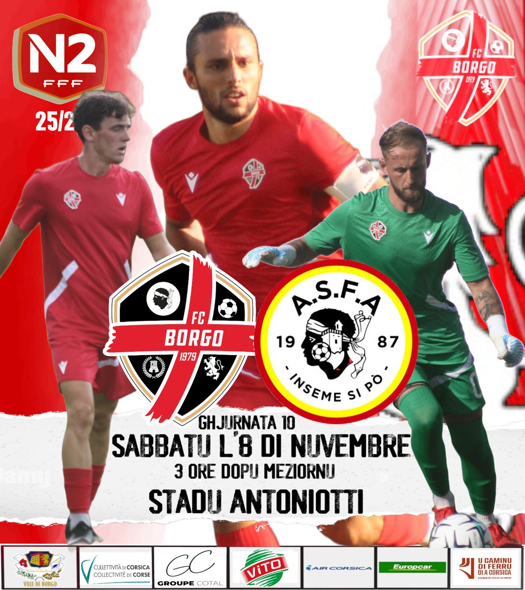 fcbastiaborgo's tweet image. Journée 10
⚔️ @Asfagliani
📅 Samedi 8 novembre
⌚️15h00
🏟 Stade Antoniotti
Entrée : 8 euros 

Forza Lioni, forza FCB ❤️🖤