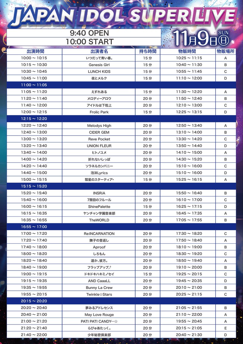 11/9(日)
「JAPAN IDOL SUPER LIVE 2025」@SUPERNOVA KAWASAKI編 powered by ULTRA FES
📍SUPERNOVA KAWASAKI
🎤19:15-19:35
📸19:45-20:35
🎁スタンプ1P AND じゃん券(勝ち：10秒動画、負け：写メ)
🎫 ticketdive.com/event/JAPANIDO…

たくさんのお越しをお待ちしております✨

#ANDCaaaLL
#アンドコール