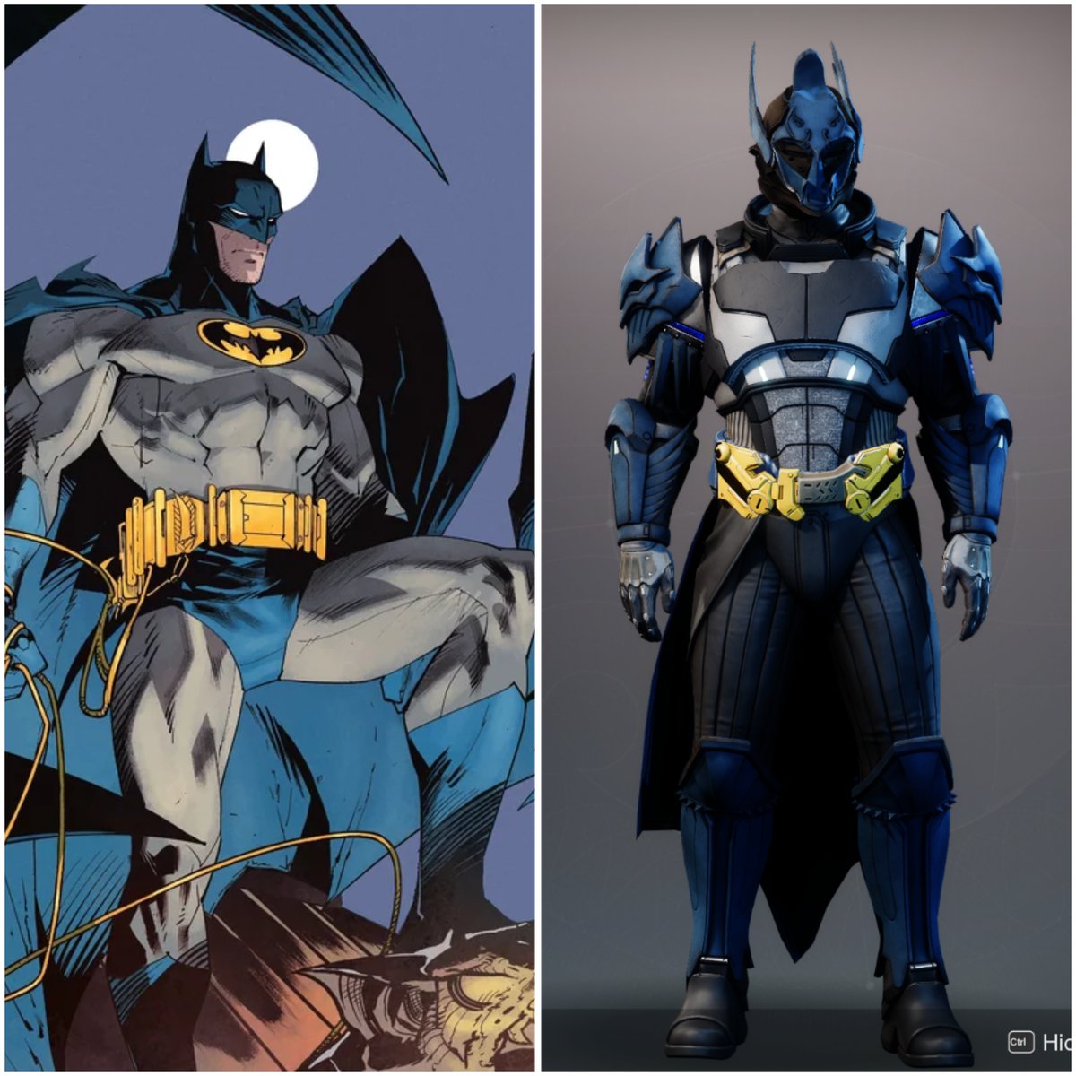 Spidercides's tweet image. The Midnight Guardian (aka Batman) #Batman #DestinyFashion #Destiny2Creator #Gaming #DCU 

Full transmog details below! 👇👇

My Destiny 2 transmog design is inspired by the iconic 1960s Batman television series and the comics. I wanted to capture the heroism of the Caped…