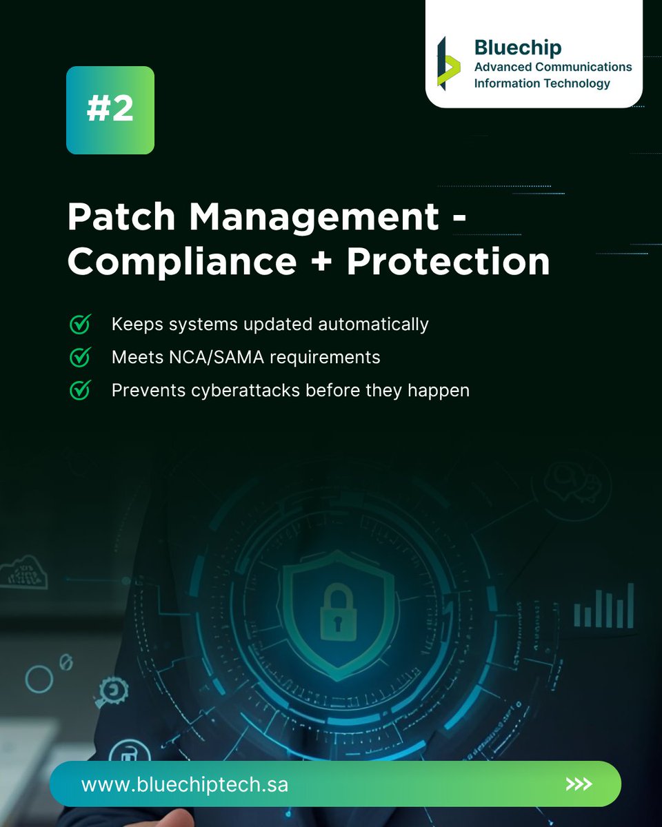 bluechip_tech's tweet image. 🛡️ In Saudi Arabia, compliance isn’t optional, it’s essential.

Keep your systems secure &amp;amp; aligned with NCA, SAMA &amp;amp; CITC standards.

💻: bluechiptech.sa
📞 +966 55 768 8715
✉️ ksa@bluechipgulf.com

#bluechiptech #cybersecurity #patchmanagement #SaudiArabia