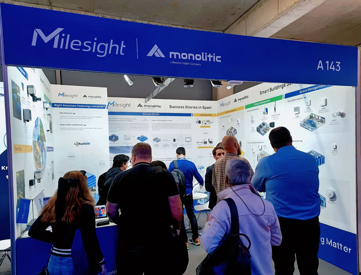MilesightIoT's tweet image. Inspiring Day at SCEWC 2025! Milesight x Monolitic kick off in Barcelona, showing how LoRaWAN IoT makes cities &amp;amp; buildings smarter. Visit Booth A143 to see innovation in action. More info: milesight-iot.com/sc-ewc?utm_sou…