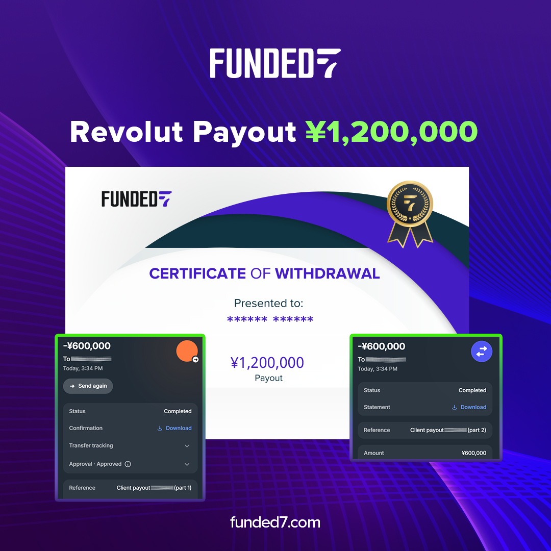 funded_7's tweet photo. Another Round of Profits!
Every payout tells a story of skill, focus, and smart trading decisions. You trade. You earn. We deliver. 

#Funded7 #PayoutDay #PayoutsSent #TraderWins #FundedTrader #ProfitShare #TradingGoals #TradingRewards #TradeSmart #EarnWithFunded7 #TraderLife #PropTrading #TradingJourney #PayoutAlert #ProfitDay