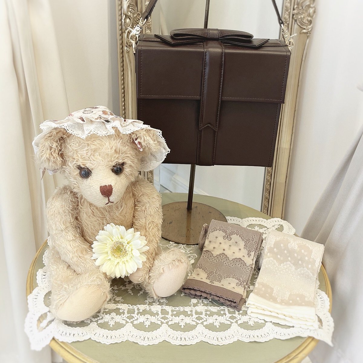 パンジーブーケ裏地ライトコート メロディバスケット M ピンク