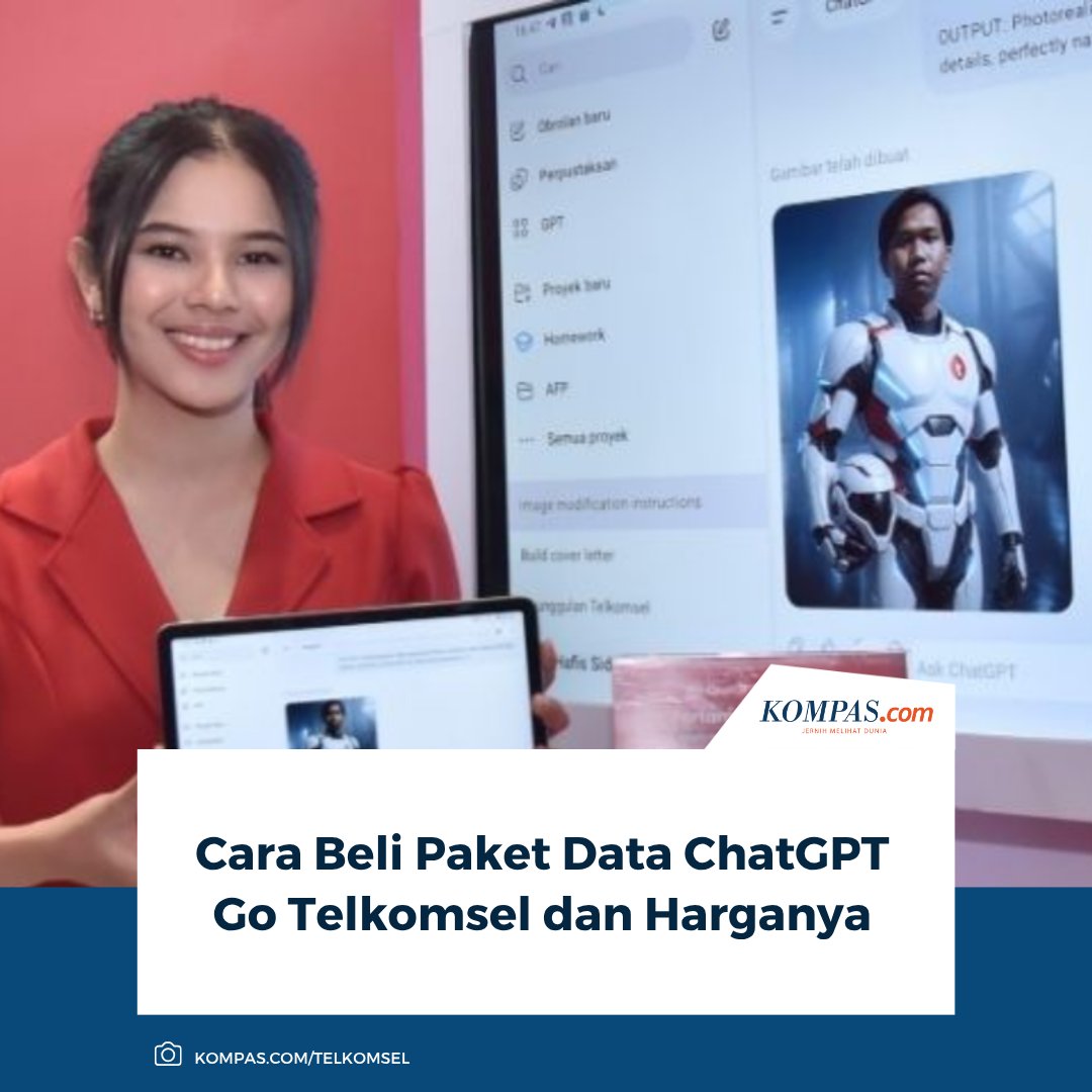 KompasTekno's tweet image. Ingin coba ChatGPT Go dengan harga lebih hemat? Telkomsel luncurkan paket bundling perdana di Asia Tenggara, harga mulai dari Rp 50.000.

Baca di sini: tekno.kompas.com/read/2025/11/0…

~TR #ChatGPTGo #TelkomselBundling