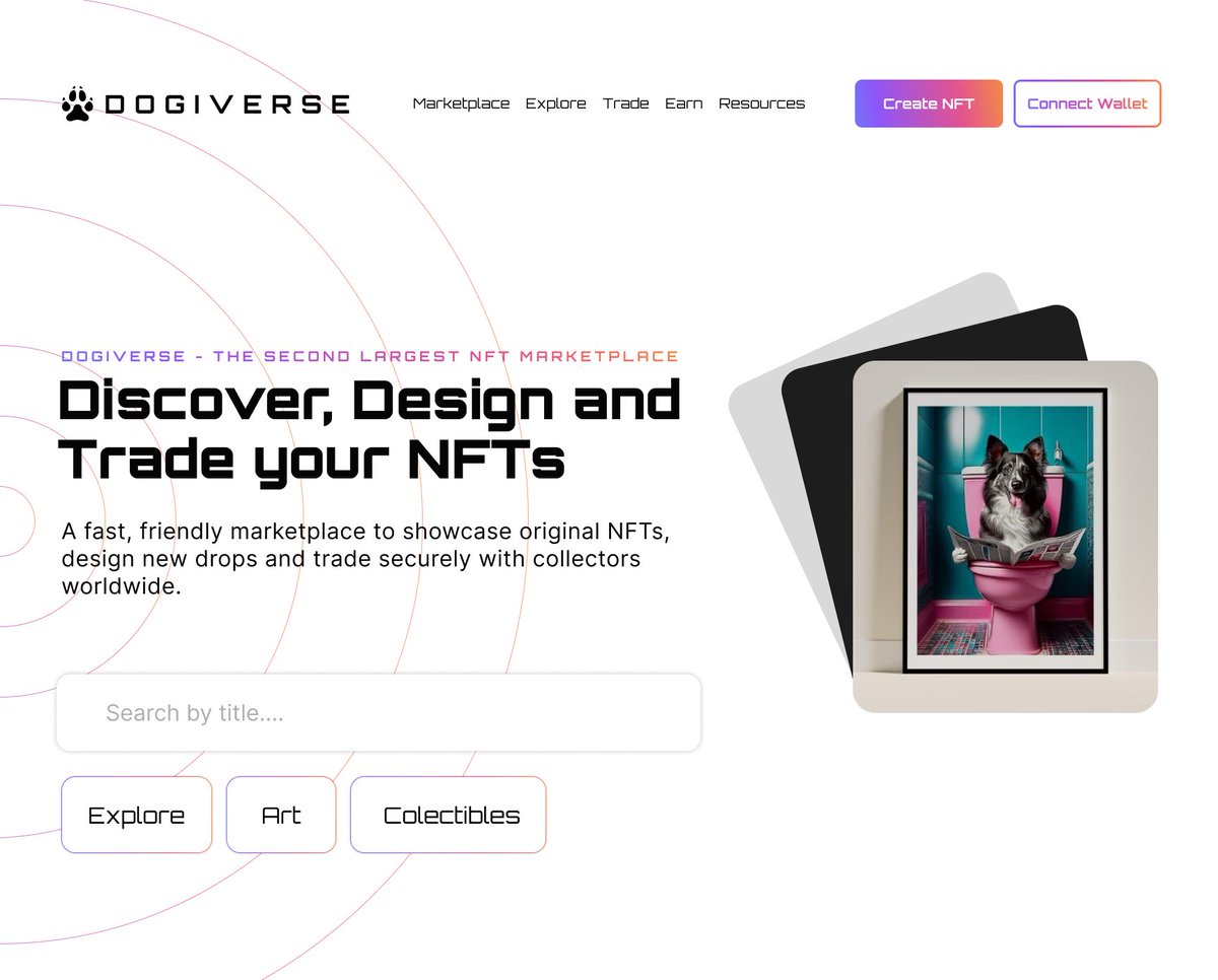 Codedhub_Studio's tweet image. Day 24 - NFT Website for Dogiverse

Focused on visual storytelling, vibrant NFT displays, and an immersive layout that celebrates creators and collectors alike.

Discover, Design &amp;amp; Trade your NFTs — now with style.

#NFTs #NFTCollection #NFTartist #NFTdrops #CryptoMarket #Trump