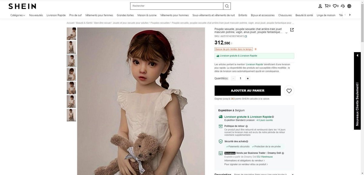 Poupées sexuelles enfantines sur Shein : la marque exclue d’un salon bébé à Lille ce week-end
➡️ l.leparisien.fr/FYaL