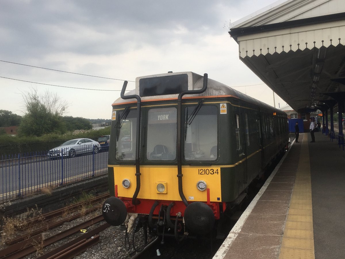 A class 121 034 in the bay at Princess Risborough waiting to form a service to Aylesbury  18 August 2016