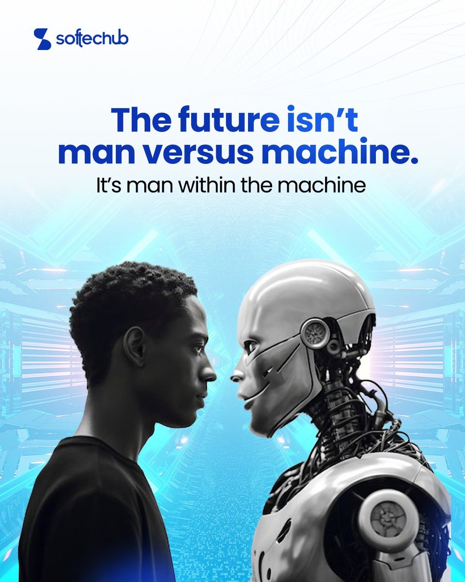 softechubltd's tweet image. Forget the myth of AI replacing humans the real future is integration.
AI needs human nuance, empathy, and context.
It’s not man versus machine, but man within the machine.

What’s your take  replacement or collaboration?

#AI #FutureOfWork