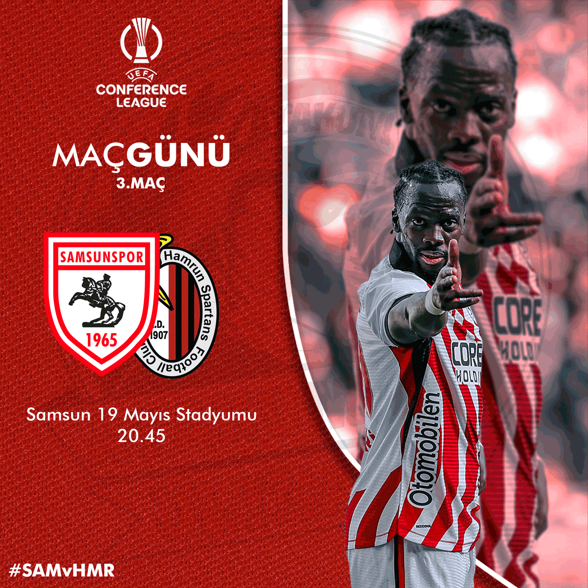AtakumUltras's tweet photo. MAÇ GÜNÜ!⚔️

🏆UEFA Konferans Ligi 3. Maç
🆚Samsunspor’umuz - Hamrun Spartans FK
🏟️Samsun 19 Mayıs Stadyumu
🕗20.45

#SAMvHMR #Samsunspor #AtakumUltras https://t.co/CfPNDKUPUl