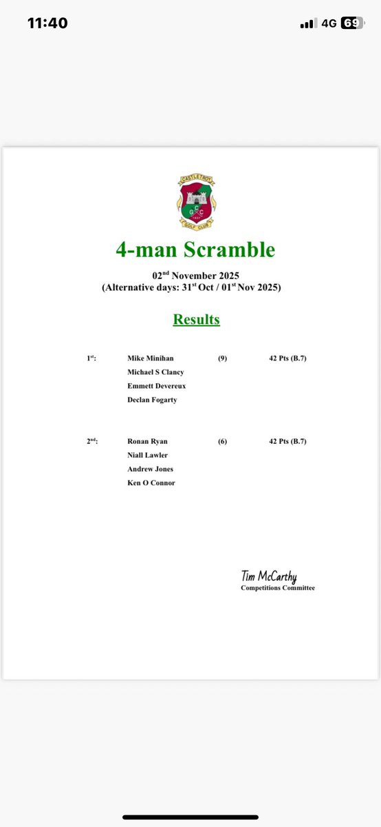 Castletroy Golf Club tweet media