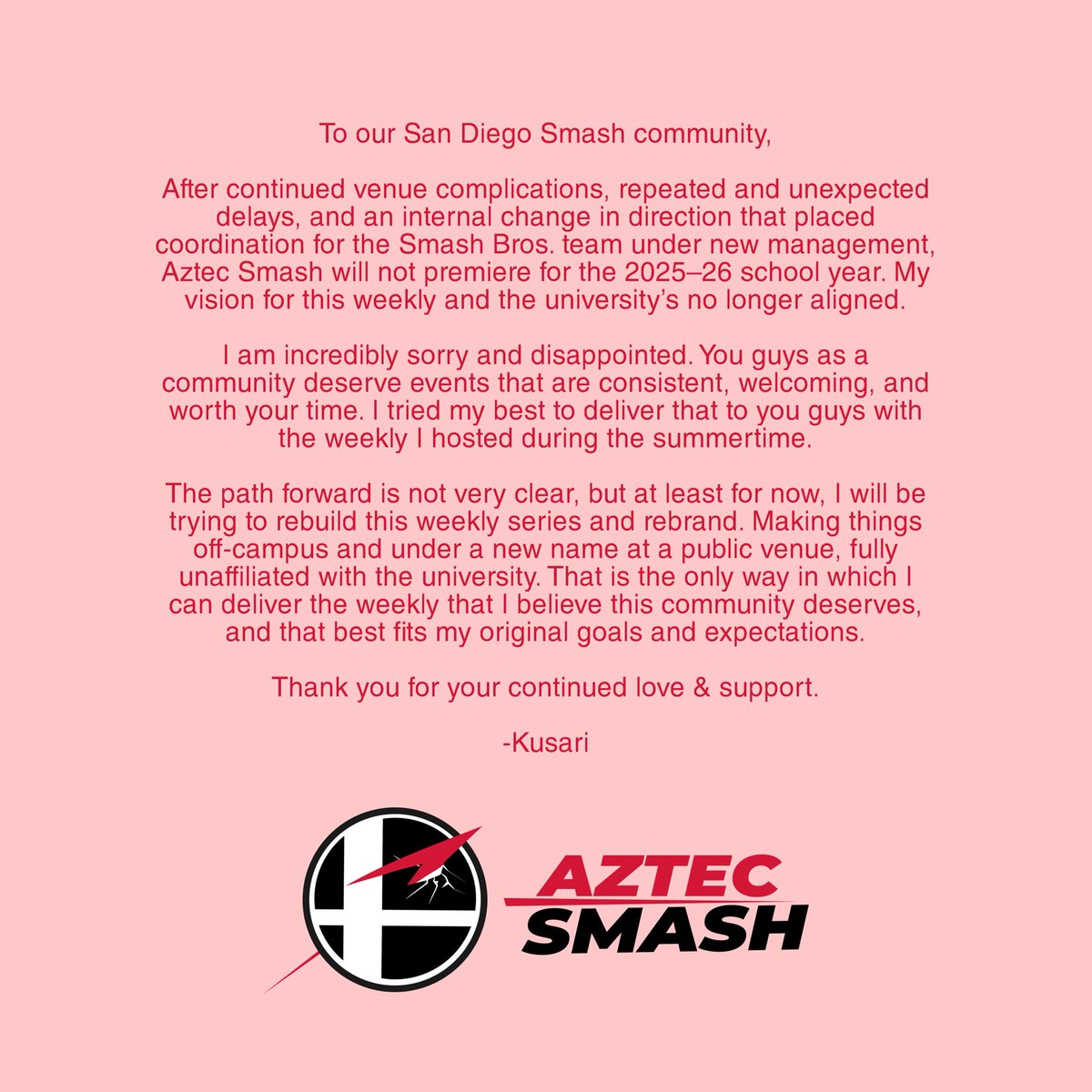 An update in regards to the future of Aztec Smash: