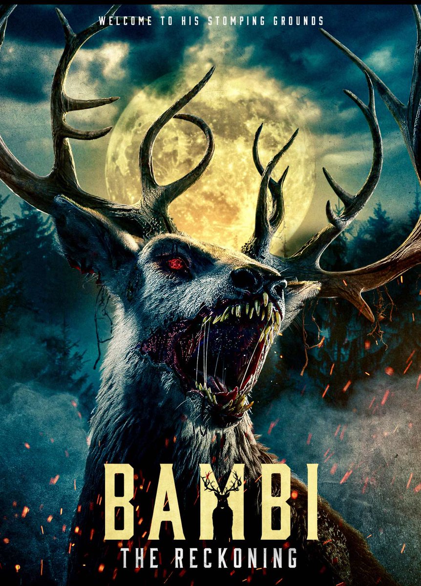 CinemaRareIN's tweet photo. After a mother and son get in a car wreck, they soon become hunted by Bambi, a mutated grief-stricken deer on a deadly rampage seeking revenge for the death of his mother.

#BambiTheReckoning (2025) by #DanAllen, now streaming on @PrimeVideoIN. https://t.co/suTANqkbwe