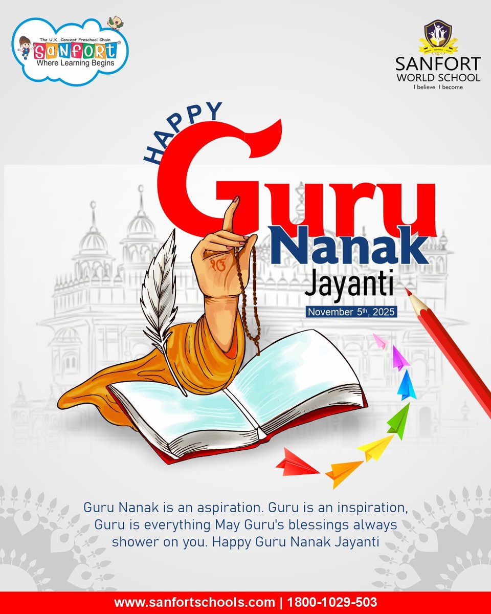 sanfortofficial's tweet image. Happy Guru Nanak Jayanti!
May the light of Guru Nanak Dev Ji guide us toward truth, compassion, and humility.
Let’s celebrate the spirit of Gurpurab with devotion and gratitude.
#GuruNanakDevJi #Gurpurab2025 #SpreadingLove