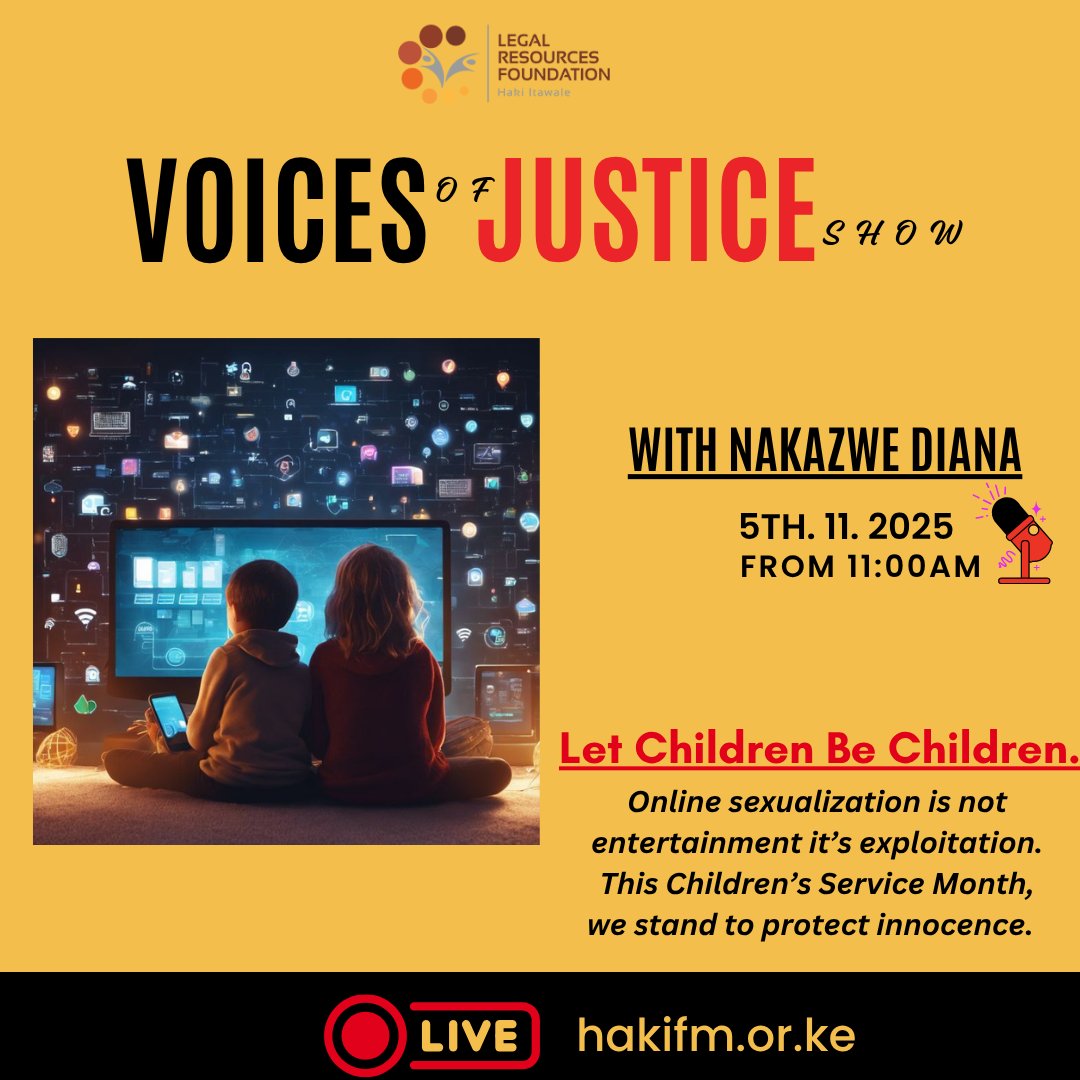 Who raises children now, parents, or the internet? Join us now on hakifm.or.ke for a critical conversation:
The sexualization of children online.
From TikTok “challenges” to Instagram trends our children are being pushed to grow up too fast.