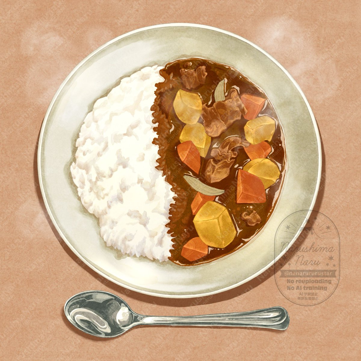 nanarururustar's tweet image. ほかほかおうちのカレーライス
#Procreateart