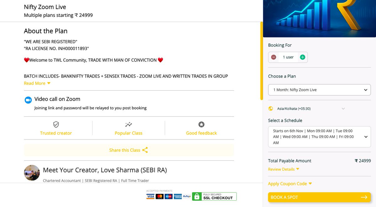 QuantAlgoBot's tweet image. We rarely call anyone out — but this so-called finfluencer really needs a mirror.

Charges ₹25k/month, gives “trades” of 15–20 points, and probably floods fake screenshots as “proof.”

Reality check: Even if someone makes 15 points every single day for 20 days (100% strike rate…