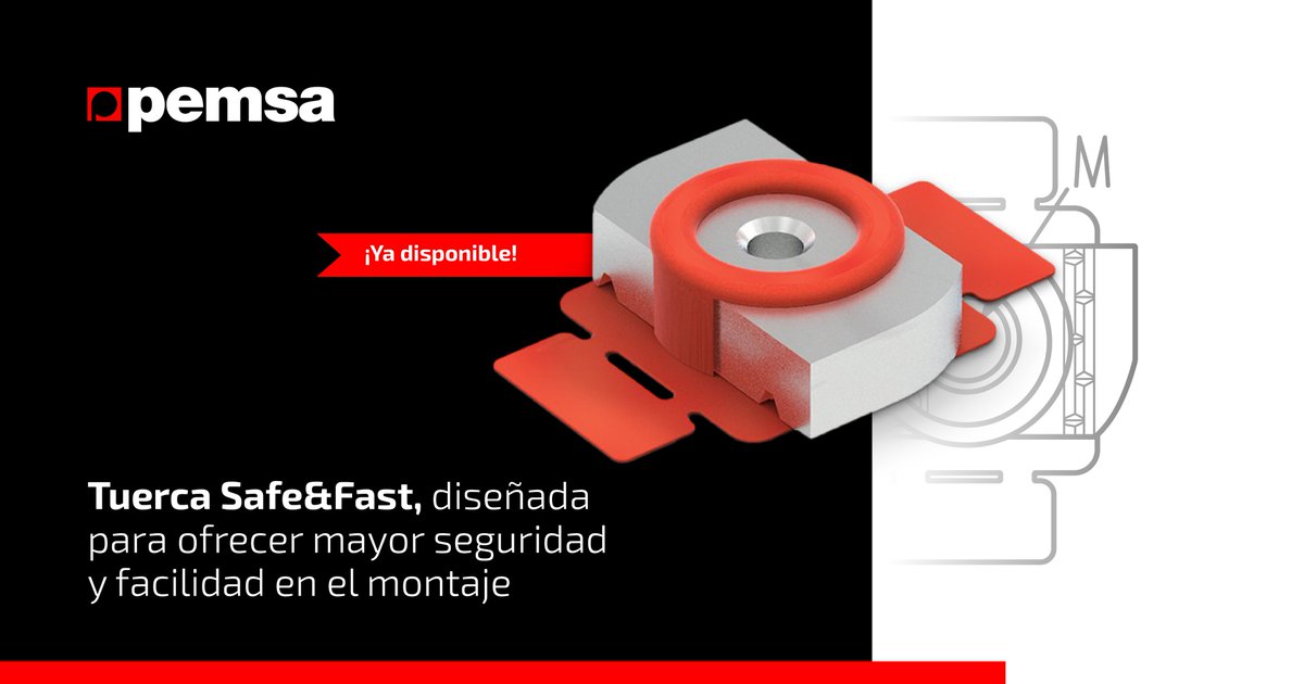 La nueva tuerca Rail Safe Fast de #Pemsa representa la evolución natural de la clásica tuerca rail.

Diseñada para ofrecer mayor seguridad y facilidad en el montaje, optimizada para fijar soportes y estructuras de raíles en instalaciones con bandejas portacables.