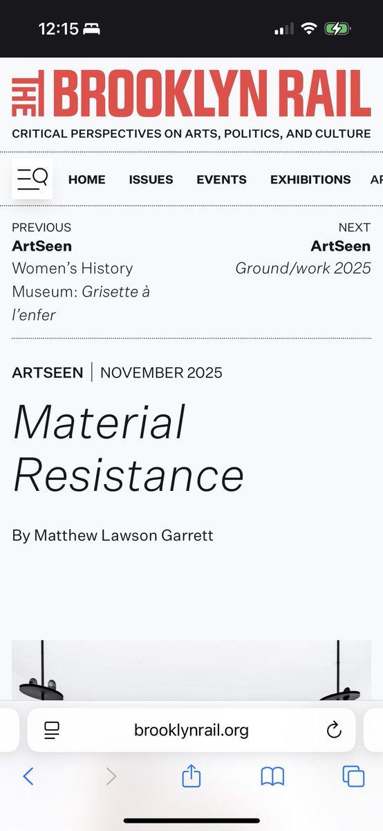 🗞️BROOKLYN RAIL NOVEMBER PRINT ISSUE 🗽

The written statement for Material Resistance: Anna Barlik, Marlena Kudlicka, Magdalena Abakanowicz, and Agnieszka Kurant at Nguyen Wahed asserts that the exhibition is more than merely an exhibition; it's a philosophy. The show is