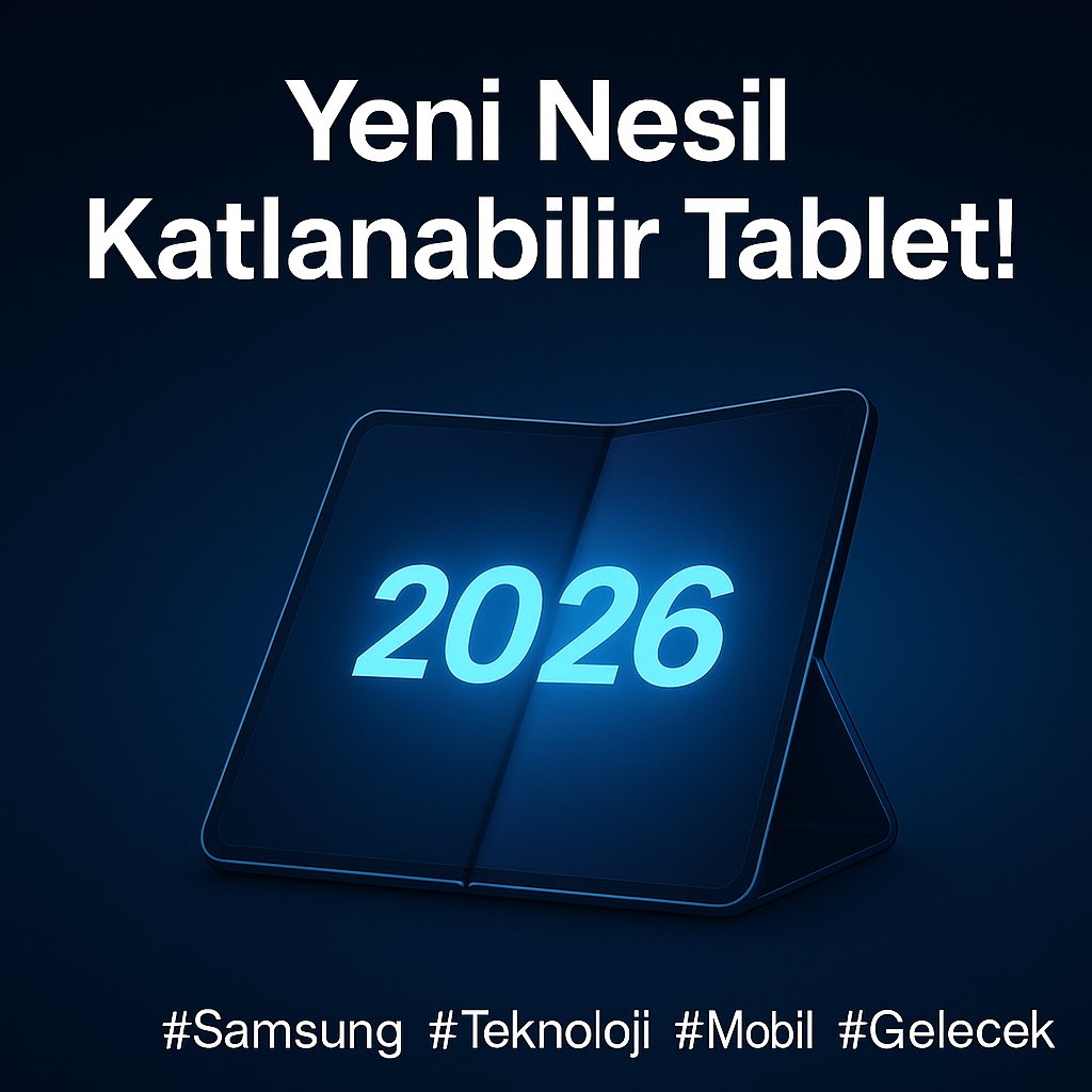 ogguuzz_an's tweet photo. Samsung’un yeni katlanabilir tableti yolda!

Sızan bilgilere göre cihaz 2026’da piyasaya çıkacak ve 8.9 inç OLED ekranla gelecek.

Katlanabilir cihazlar artık niş olmaktan çıkıyor — teknoloji, taşınabilirliğin sınırlarını yeniden yazıyor.

#Samsung #Teknoloji #Mobil #Gelecek https://t.co/qaoXxH1uJb