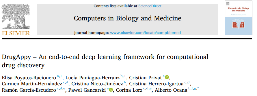 BioInn_CIEMAT's tweet image. 🎉We are happy to share with you a recent paper from a collaboration between Dr García-Escudero and Dr  Lorz and Cancerappy about DrugAppy: an end-to-end deep learning framework for drug discovery. Go to check it at:
sciencedirect.com/science/articl…