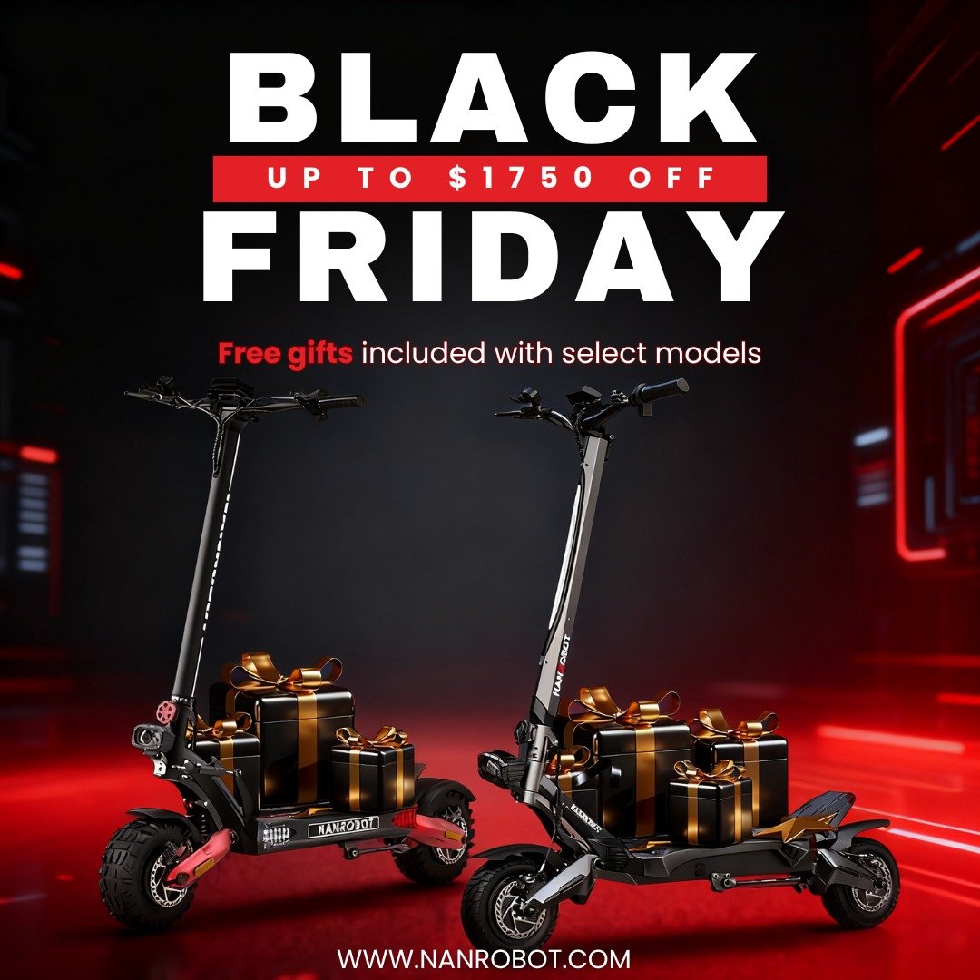 NANROBOTSCOOTER's tweet image. BLACK FRIDAY DEALS 2025🔥
Up to $1,750 + extras—only Black Friday.
Nanrobot: Big savings on top models + key accessories.
Check deals: nanrobot.com/pages/nanrobot…
🛴 LS7+ 72V / N6 72V / D6+ MAX• Gifts: 1-Year Warranty, Seat, Trunk Bracket, Thumb Throttle, etc.