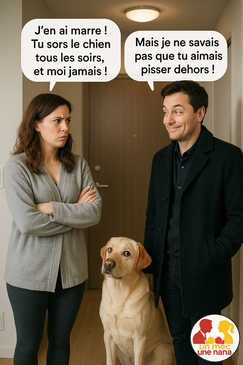 BlaguesDessins's tweet image. Un mec Une nana #628 - Sortir la chienne
Retrouvez « Un mec Une nana » sur : blagues-et-dessins.com/category/hors-…
 #UneNanaUnMec #UnMecUneNana #VieDeCouple #Couple #HommeFemme #FemmeHomme #UnGarsUneFille #Chien #Sortie #Pipi #FaireSortirLeChien #FaireSortirLaChienne