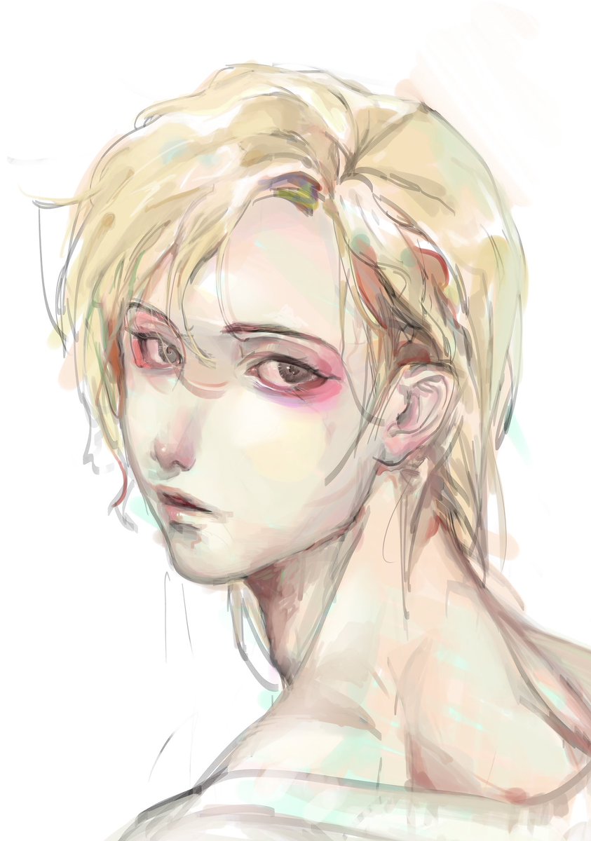 mingribei's tweet image. 下描きのほうが本気で描いた絵よりいい🤔✍️
#OC #イラスト　#今月描いた絵を晒そう　#artwork