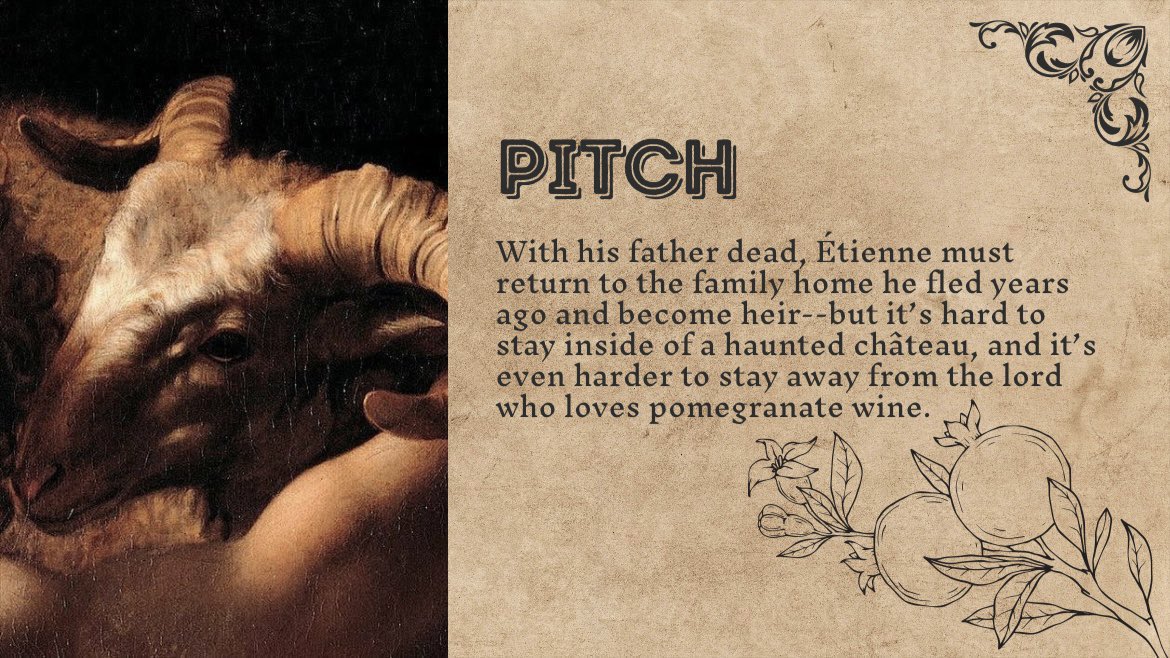 shepardnosheep's tweet image. oh what’s that, another repost of this editor’s guide of PFH for #questpit ? more likely than you’d think! 

🍷transmasc, ace, disabled mc
🩸past is a haunting
🍷1920’s france
🩸wealth corrupts absolutely
🍷pomegranates are the devil’s fruit
🩸religious trauma

#AG #OS #H #DR