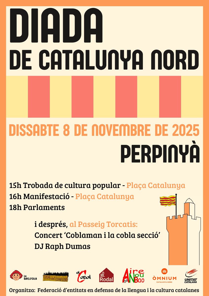 El 8 de Novembre, Trobada popular a #Perpinyà! Us hi esperem!
 @CatalunyaNord #Conflent #Canigó @JordiTauinyà <a href="/JuliaTaurinya/">Júlia Taurinyà</a> <a href="/LluisPuigGordi/">Lluís Puig i Gordi</a> <a href="/FEEC_cat/">FEEC</a> <a href="/AteneusCat/">Federació d'Ateneus de Catalunya</a> <a href="/ElsPallagos/">Pallagos</a> <a href="/NyerrosPlana/">Nyerros de la Plana</a> <a href="/llenguacatEU/">Plataforma per la Llengua - Europa</a> <a href="/llenguacat/">Plataforma per la Llengua #ResistènciaQuotidiana</a> <a href="/ElPunt_CatNord/">ElPunt CatalunyaNord</a> <a href="/parlamentcat/">Parlament de Catalunya</a> <a href="/elcatalacomcal/">El català com cal</a> <a href="/casagovperpinya/">Casa a Perpinyà</a>