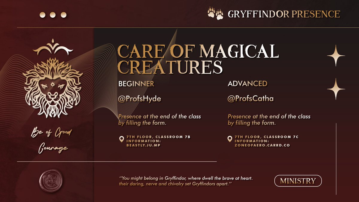 ㅤ
🐾 𝗣𝗥𝗘𝗦𝗘𝗡𝗖𝗘: 𝐂are 𝐎f 𝐌agical 𝐂reatures,
ㅤㅤ  Wednesday, 12th November 2025,
ㅤㅤ  class at 18.25 - 19.25 GMT +7
ㅤ