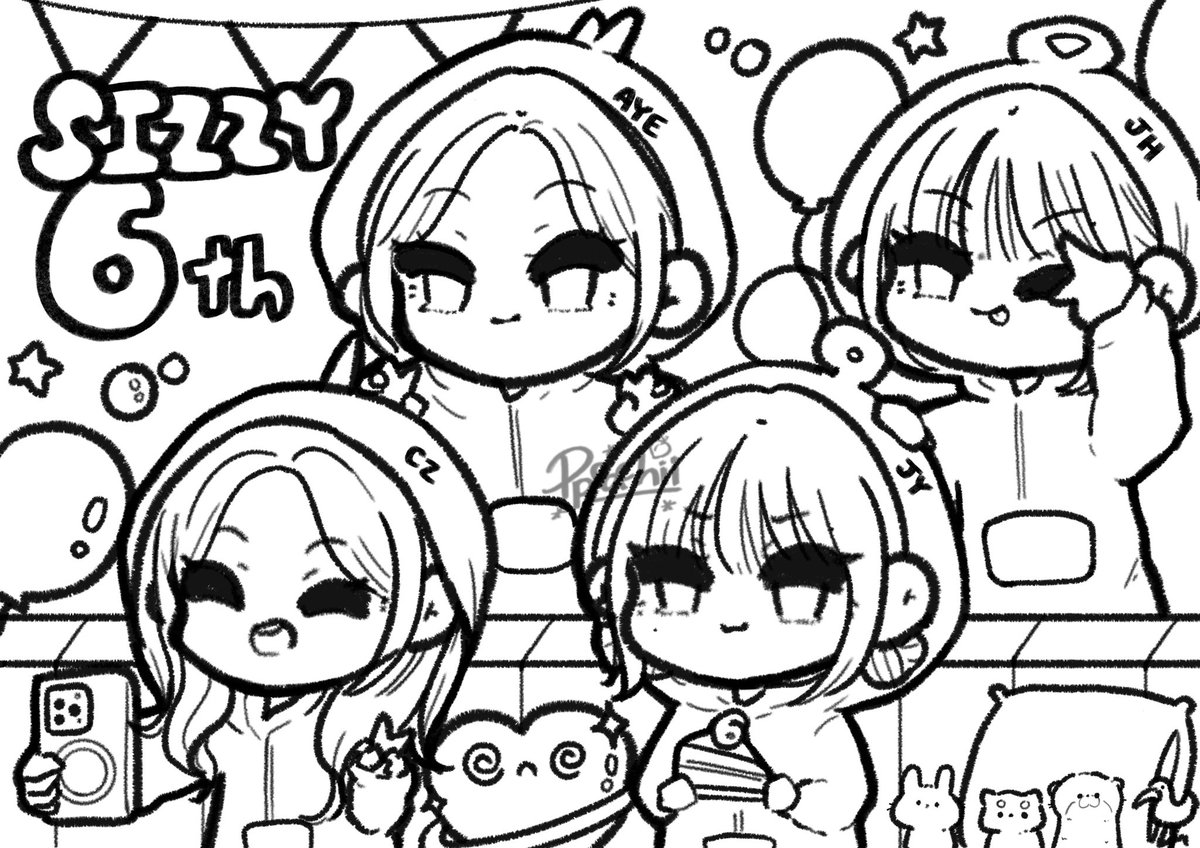 SIZZY 6th anniversary 𐙚₊⊹♡

แจกภาพระบายสีคับ🌈
Pls add some colors to make picture even cuter! 💖
6 ปีแล้วน้า ไวจังเลย ดีใจที่ได้รู้จักแล้วได้รักพี่ๆน้าคะ
 #SIZZYersary6th #SizzyFizzy #SizzyGirlGroup
#Janhae #Janeeyeh #Aye_Sarun #Ciizezphr
#พีพีชแกลเลอรี่ 
DL in mention 🎀