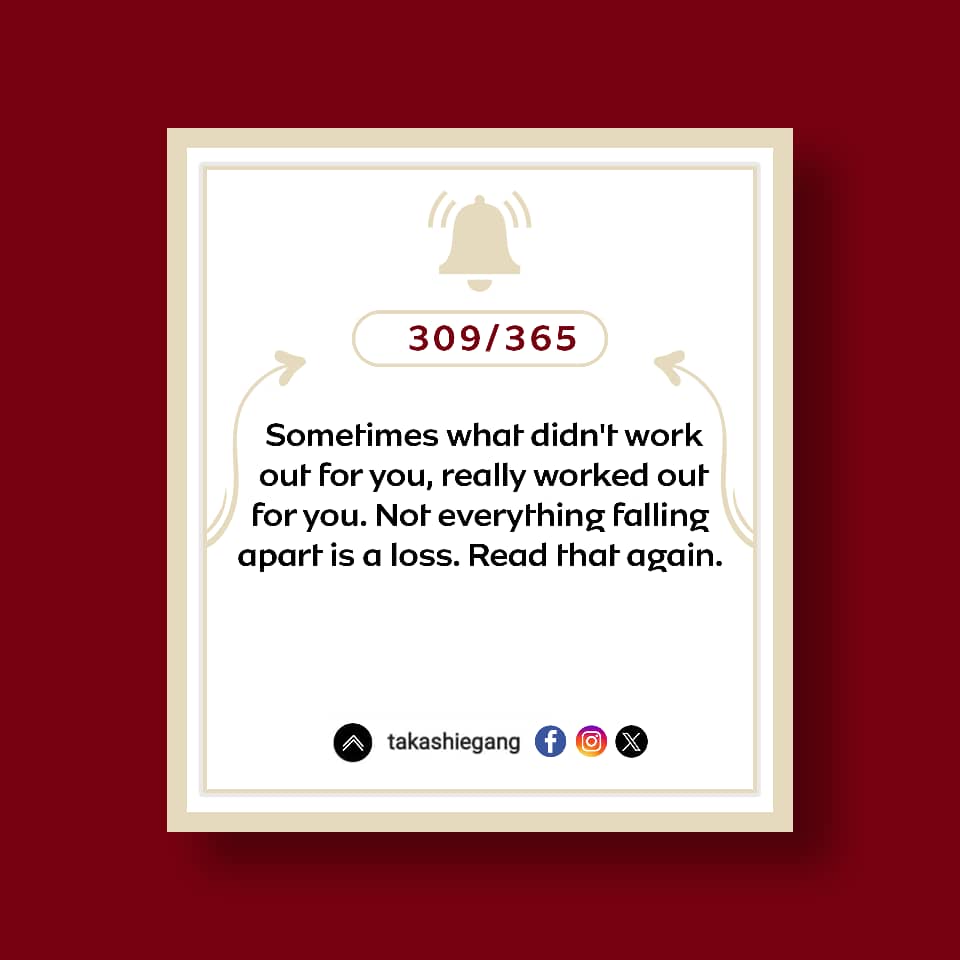 TakashieGang's tweet image. Some things fall apart so better ones can fall into place. #TrustTheProcess #RedirectionNotRejection #EverythingInTime