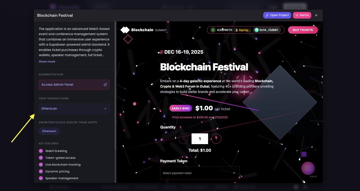 asafna2's tweet image. This week I kept asking myself one (surprisingly hard) question:
How do you make users feel that what they see truly runs on-chain?

We just rolled out the first step of Remix -
see a dApp someone else built, and soon, clone it in one click.

In Web2, that’s normal for vibe…