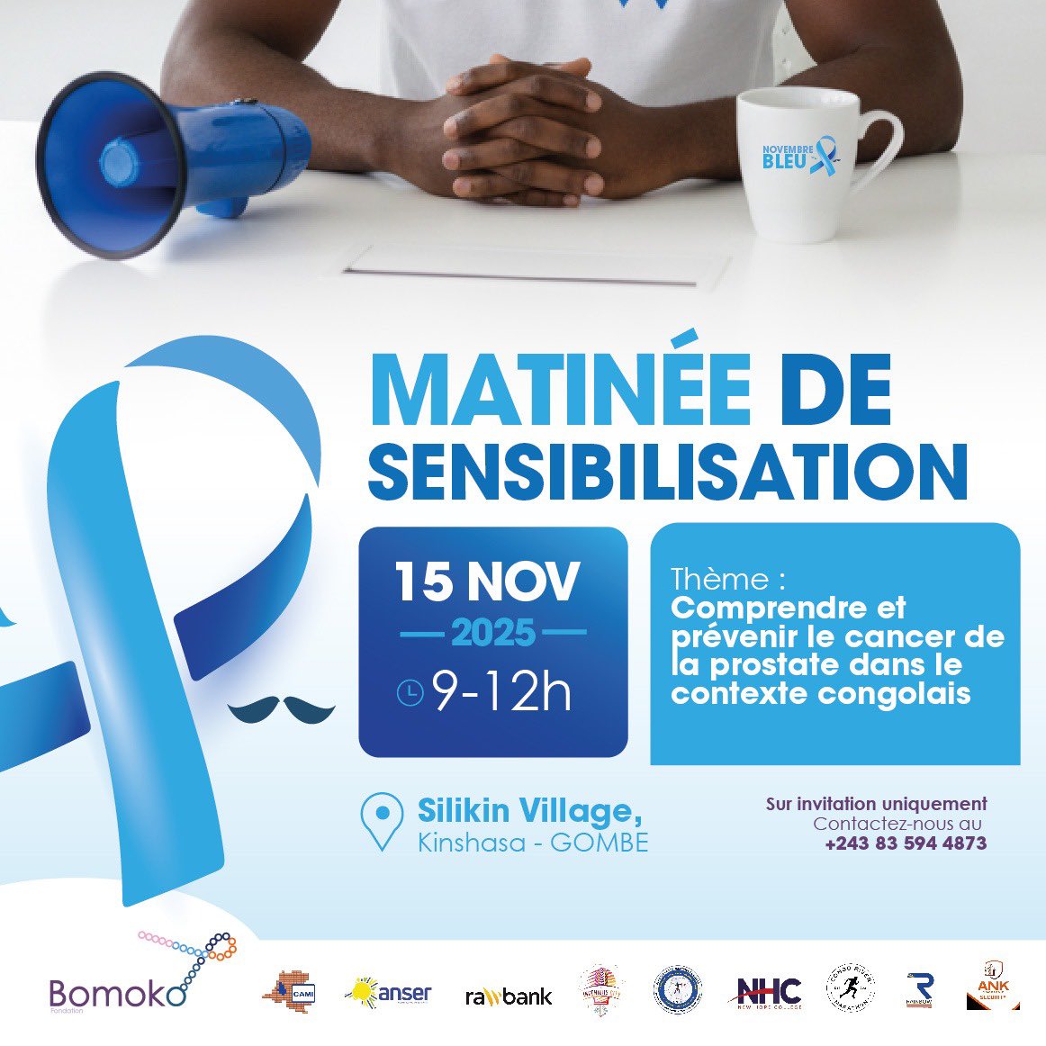FondationBomoko's tweet image. Le 15 novembre 2025, nous organisons une matinée de sensibilisation autour du thème :
👉 « Comprendre et prévenir le cancer de la prostate dans le contexte congolais ».

À travers ce rendez-vous, nous souhaitons informer, prévenir et encourager le dépistage d’une maladie encore…