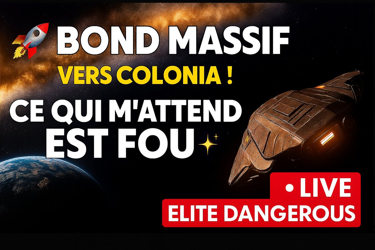 maxoume86's tweet photo. 🚀 Bond MASSIF vers Colonia ! Ce qui m’attend est FOU 🌠

🚀 Jour 8 – Maxoume saute vers Colonia dans #EliteDangerous 🌌 Exploration, tension &amp; révélations en direct ! 🔴 LIVE → https://t.co/gEu8kDjnd5  📺 Replay → https://t.co/VLo7yOL8HO 💬 https://t.co/jFJI2tWqeH
#LiveGaming https://t.co/EGwlLWvpKt