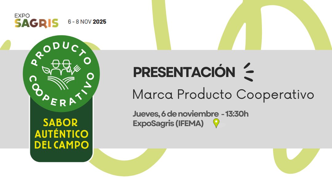 CoopsAgroES's tweet image. 👀 Este jueves 6 nov. te esperamos en #ExpoSAGRIS2025 - @IFEMA. Presentamos la nueva marca #ProductoCooperativo🌾
🕜13:30 h | Pabellón 4 – stand C04
➡️ Ven a descubrir el valor de lo #cooperativo, el sello que nos distingue #CooperativasAgroalimentarias #SaborAuténticodelCampo