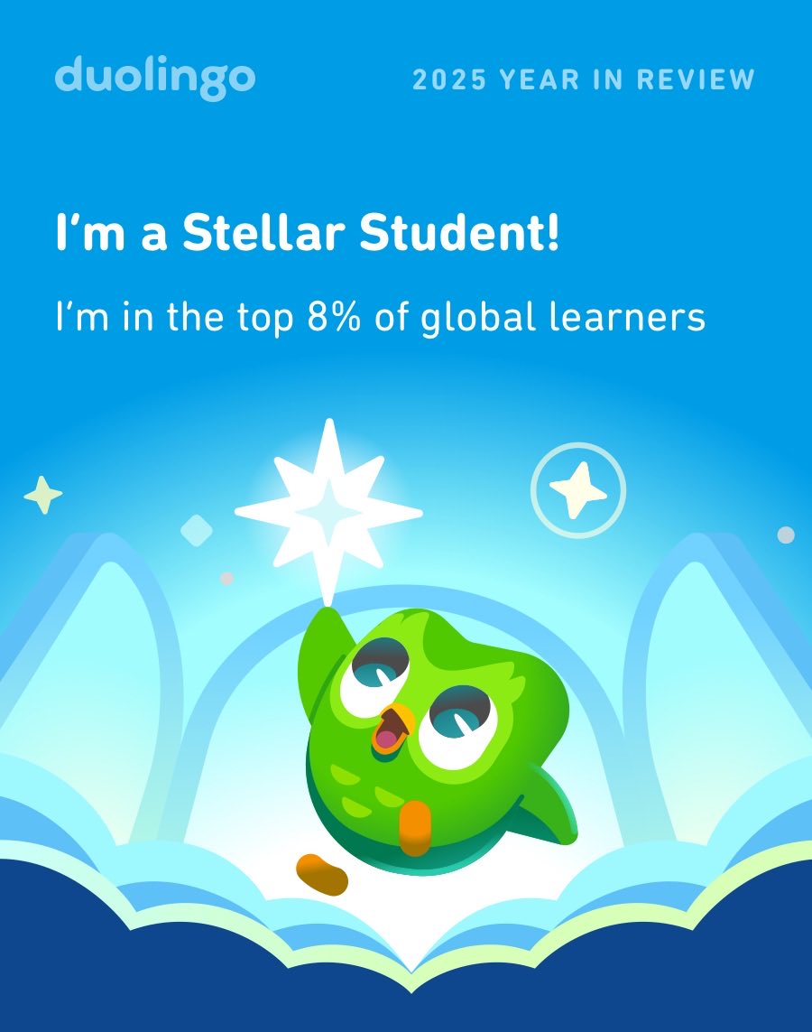 1978fools's tweet image. Look how much I learned on Duolingo in 2025! How did you do? #Duolingo365